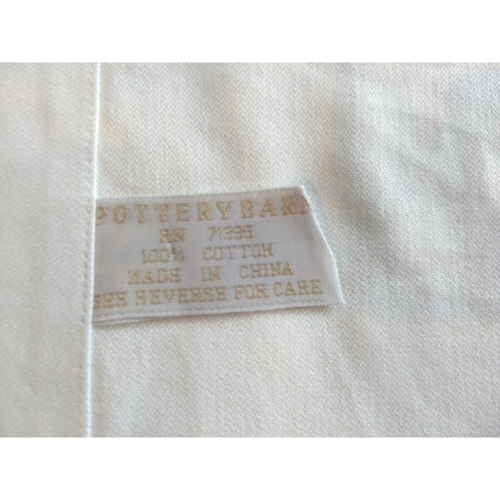 Pottery Barn Tablecloth 100% Cotton Solid White 52